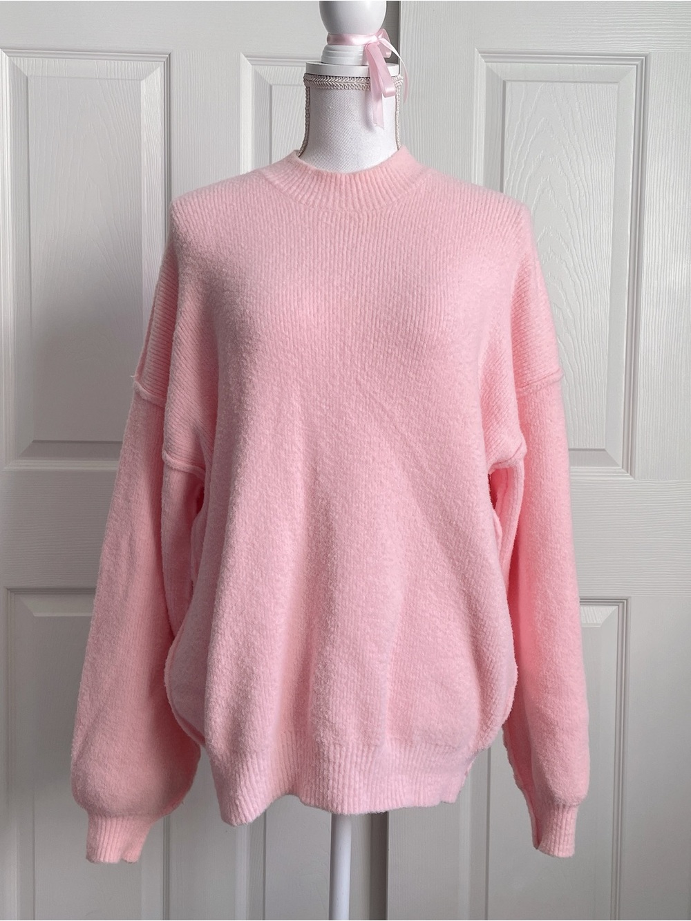 Pink Soft Knit Crewneck Sweater